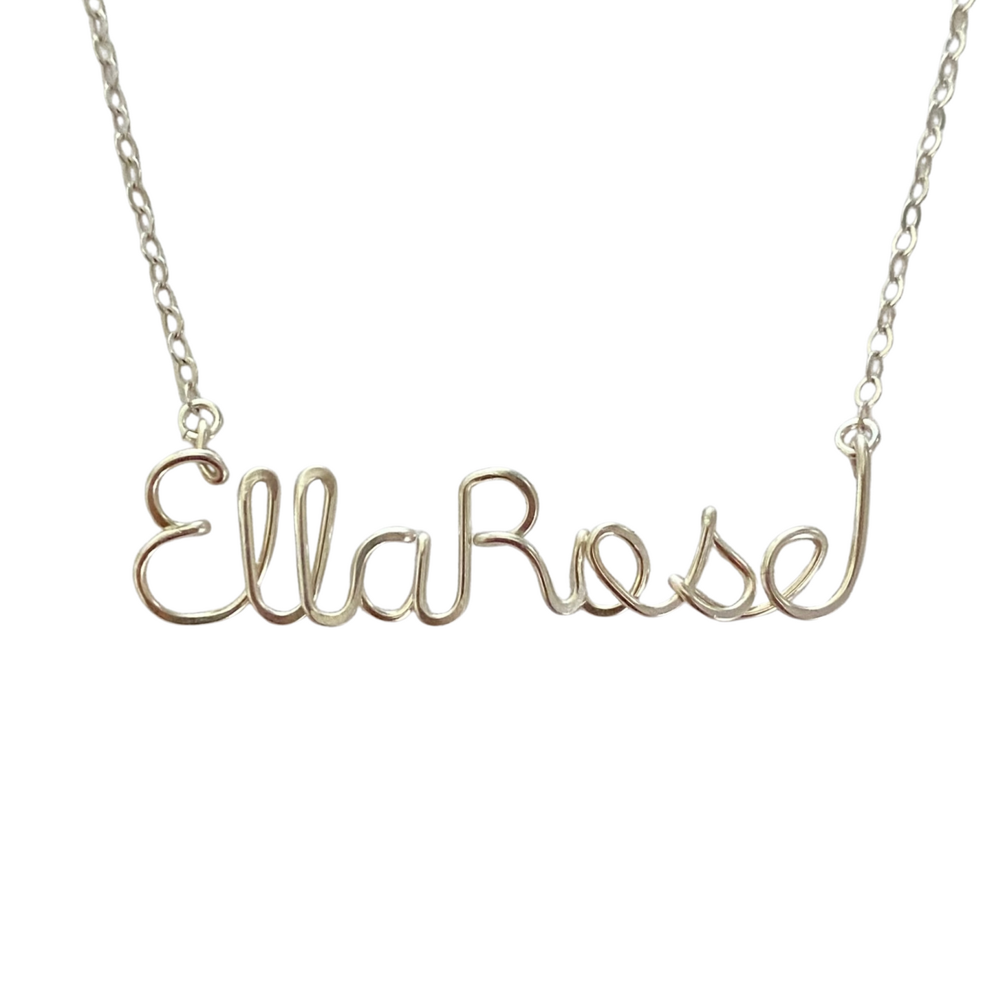 Two Name Silver Necklace. Sterling Silver Personalized Double 2 Name Script Necklace.