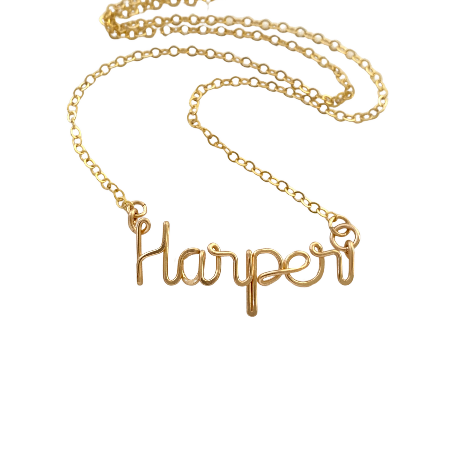 14k Gold Name Necklace. Custom Personalized Name Necklace in Script, Select Gold Fill or Solid Gold