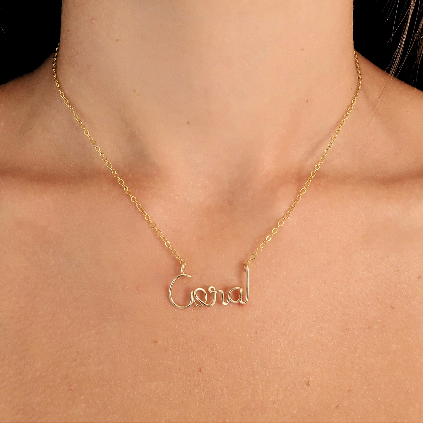 14k Gold Name Necklace. Custom Personalized Name Necklace in Script, Select Gold Fill or Solid Gold