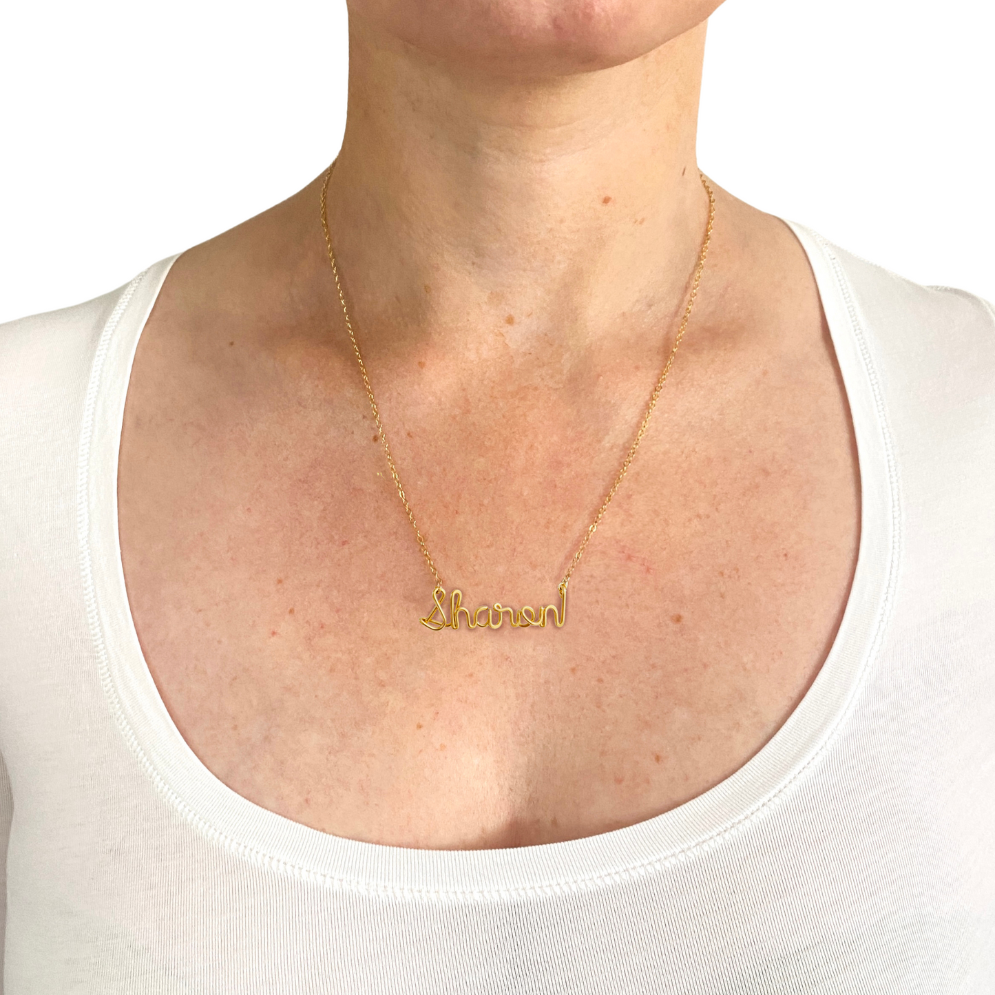 14k Gold Name Necklace. Custom Personalized Name Necklace in Script, Select Gold Fill or Solid Gold