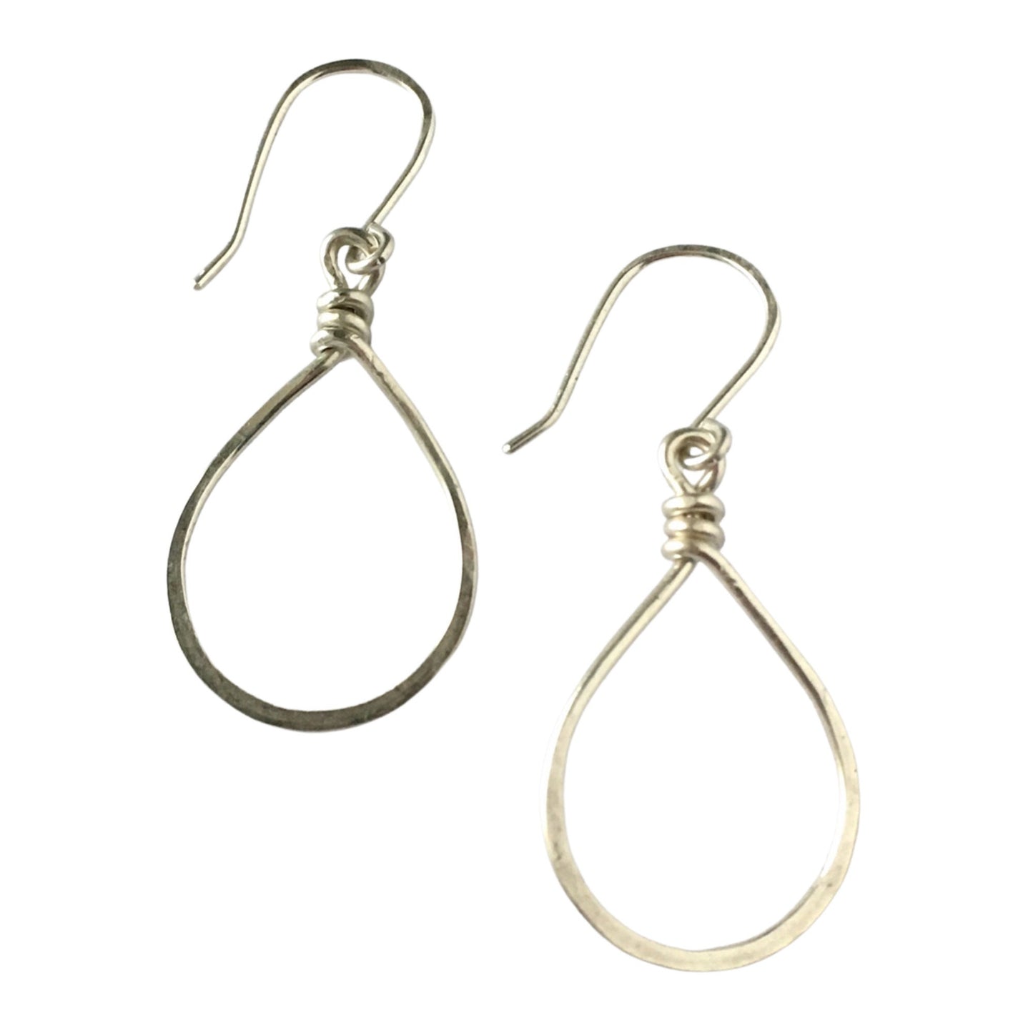 Small Teardrop Hoop Earrings. Hammered Tear Drop Hoops. Small Rose Gold, Silver, Yellow Gold Shiny Dangle Drop Earrings