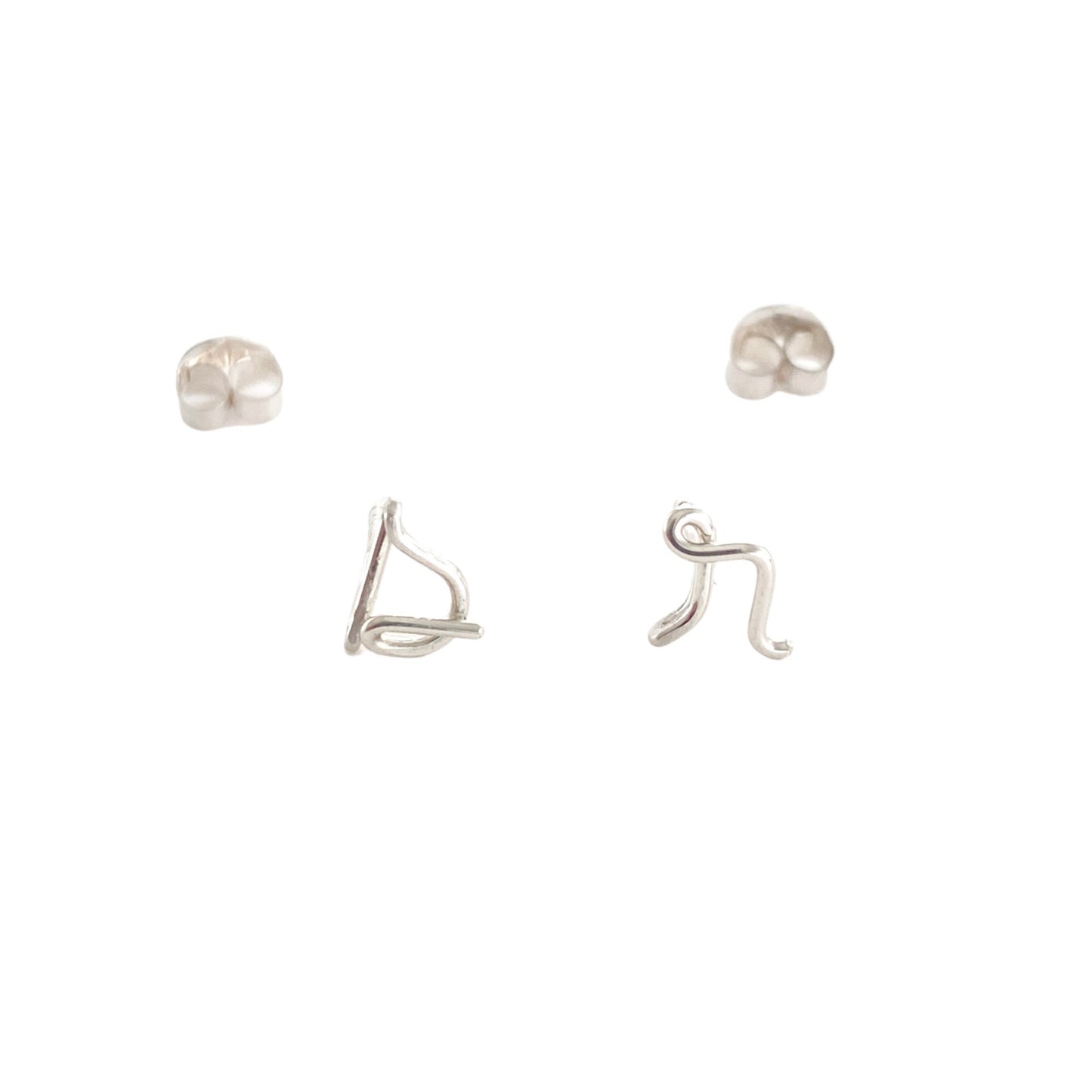 Initial Earrings. Small Sterling Silver Lowercase letter stud alphabet post earrings. Dainty Script Initial Stud Earrings. Girl Gift
