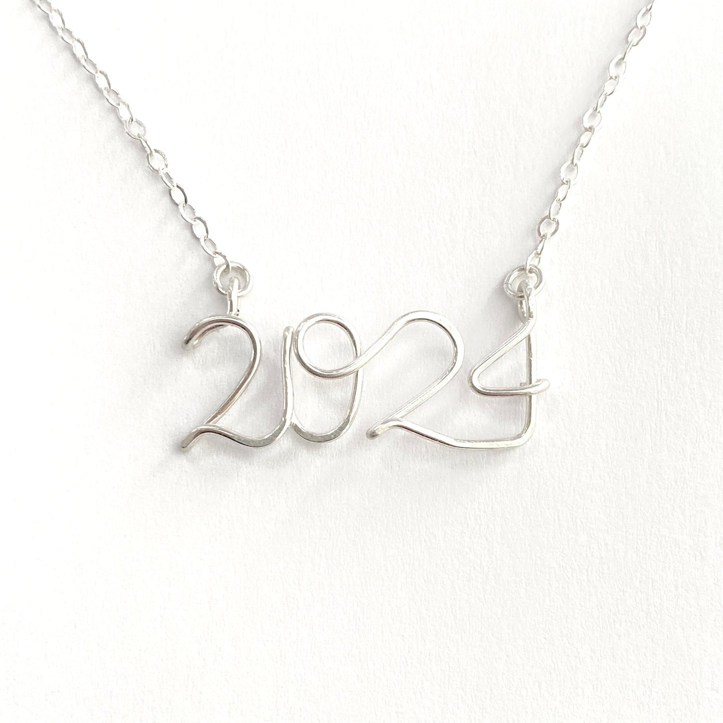 Custom 4 Angel Numbers Numerology Necklace. Class of 2024 Graduation Necklace. Sterling Silver.