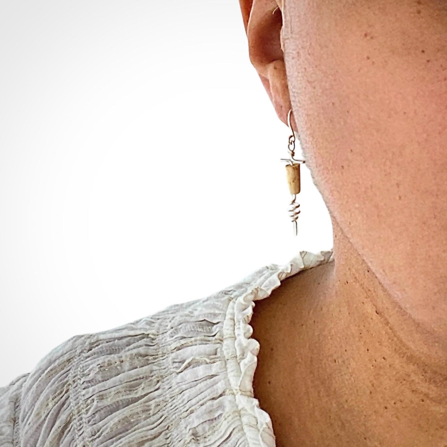 Sterling Silver Wine Earrings: Garnet Gemstone, Corkscrew Charm