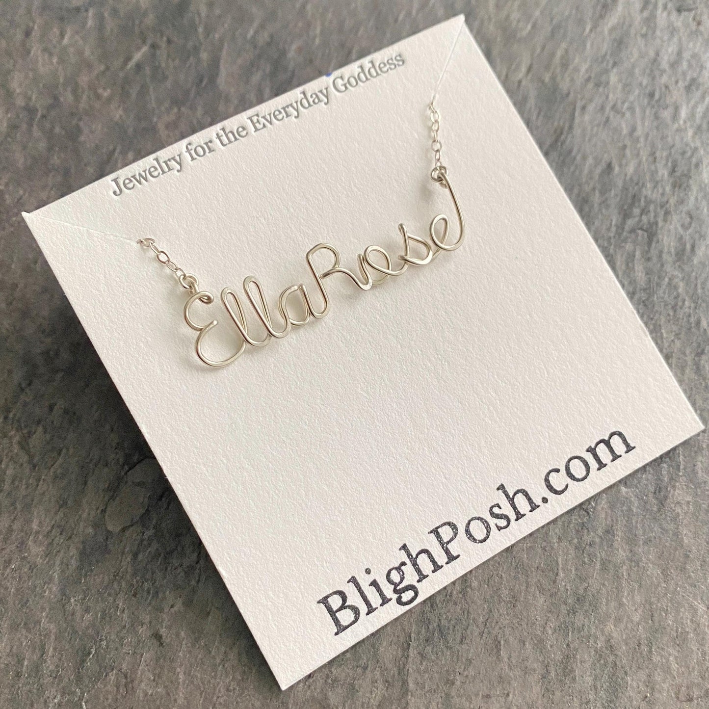 Sterling Silver Script Name Necklace: Personalized Wire Jewelry