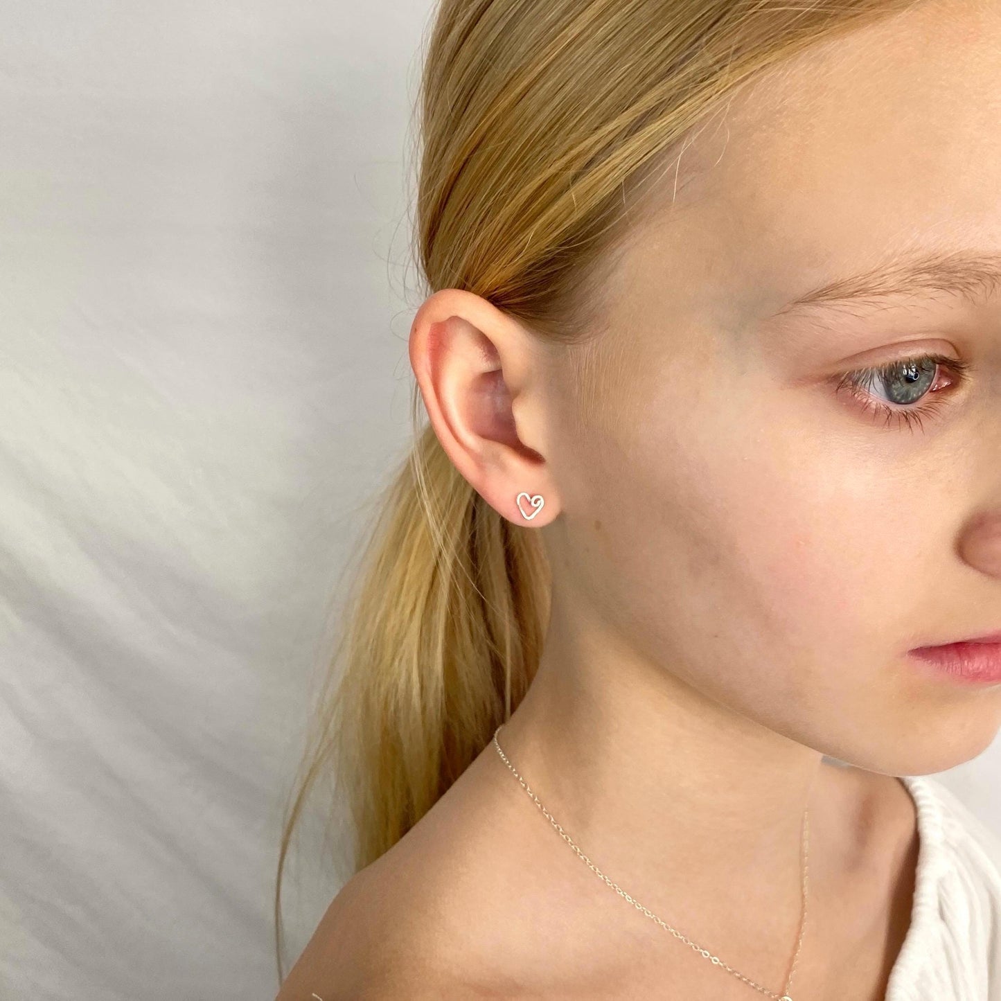 Mommy and Mini Heart Studs Gift Set. 14k Rose Gold Mother Daughter Earrings