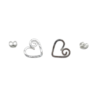 Heart Earrings. Sterling Silver Stud Earrings. Small Sterling Silver Heart Earrings.