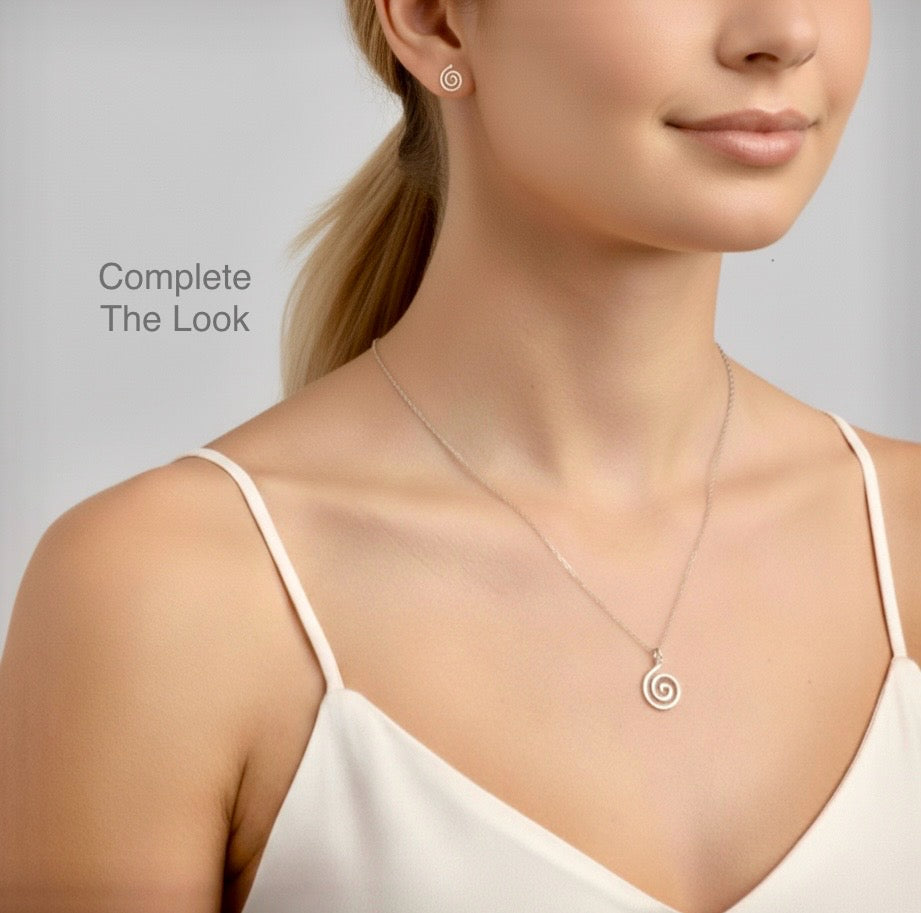 Sterling Silver Spiral Stud Earrings