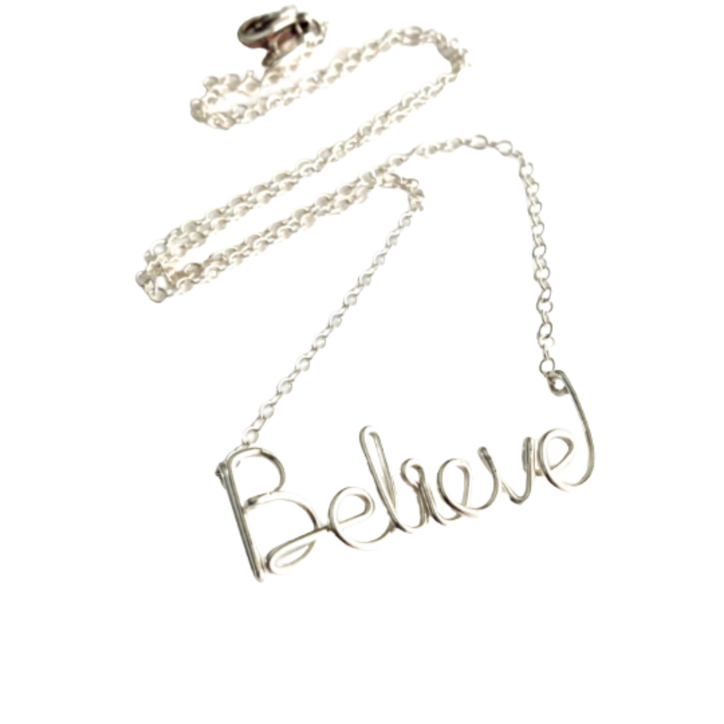 Believe Necklace- Sterling Silver Faith Jewelry