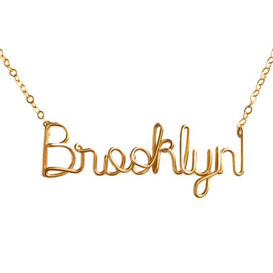 14k Gold Filled Brooklyn NYC Necklace. Custom Name Necklace.