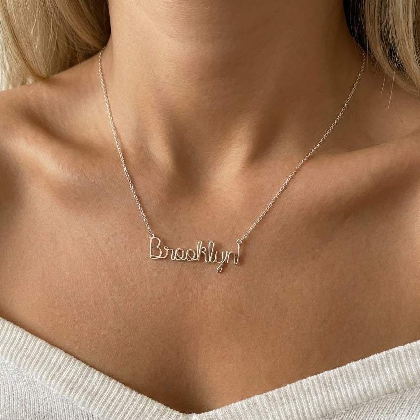 Brooklyn Sterling Silver Necklace. Urban Chic NYC Necklace.