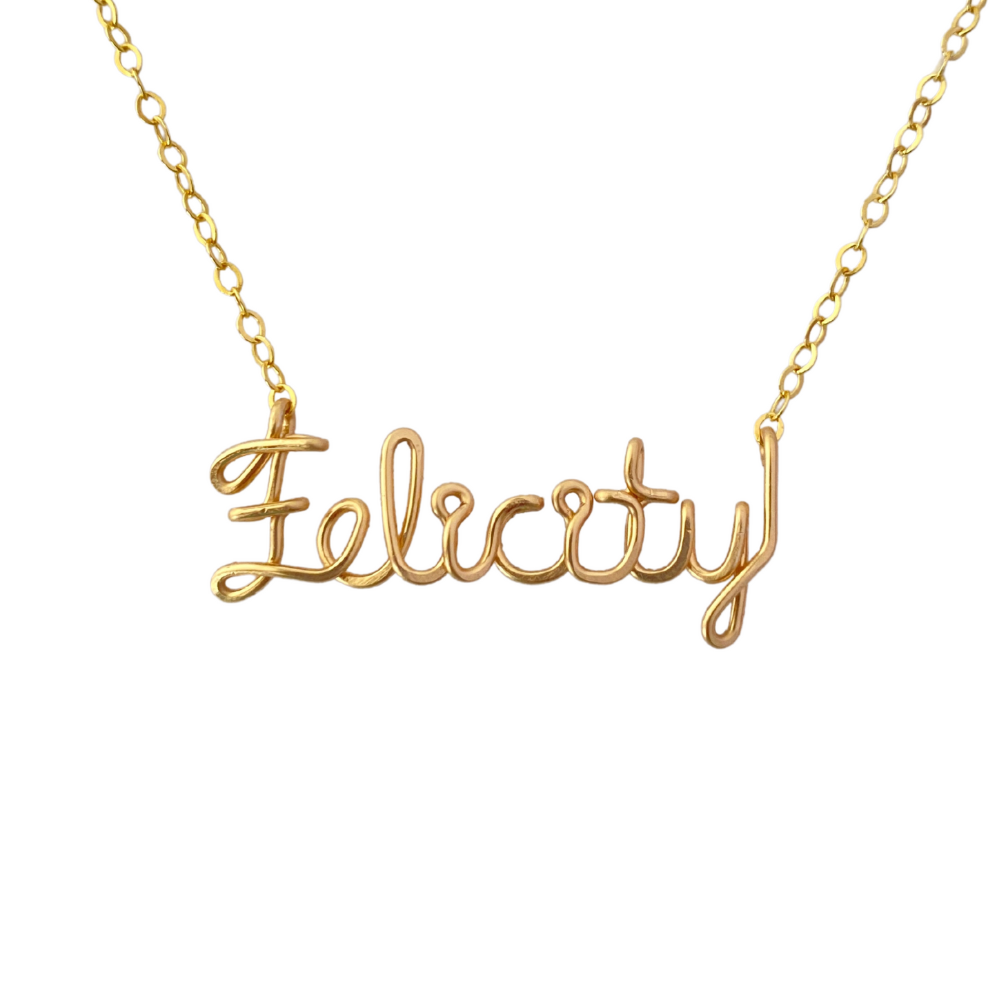 14k Solid Gold Name Necklace for Little Girls. Name Chain Pendant For Children