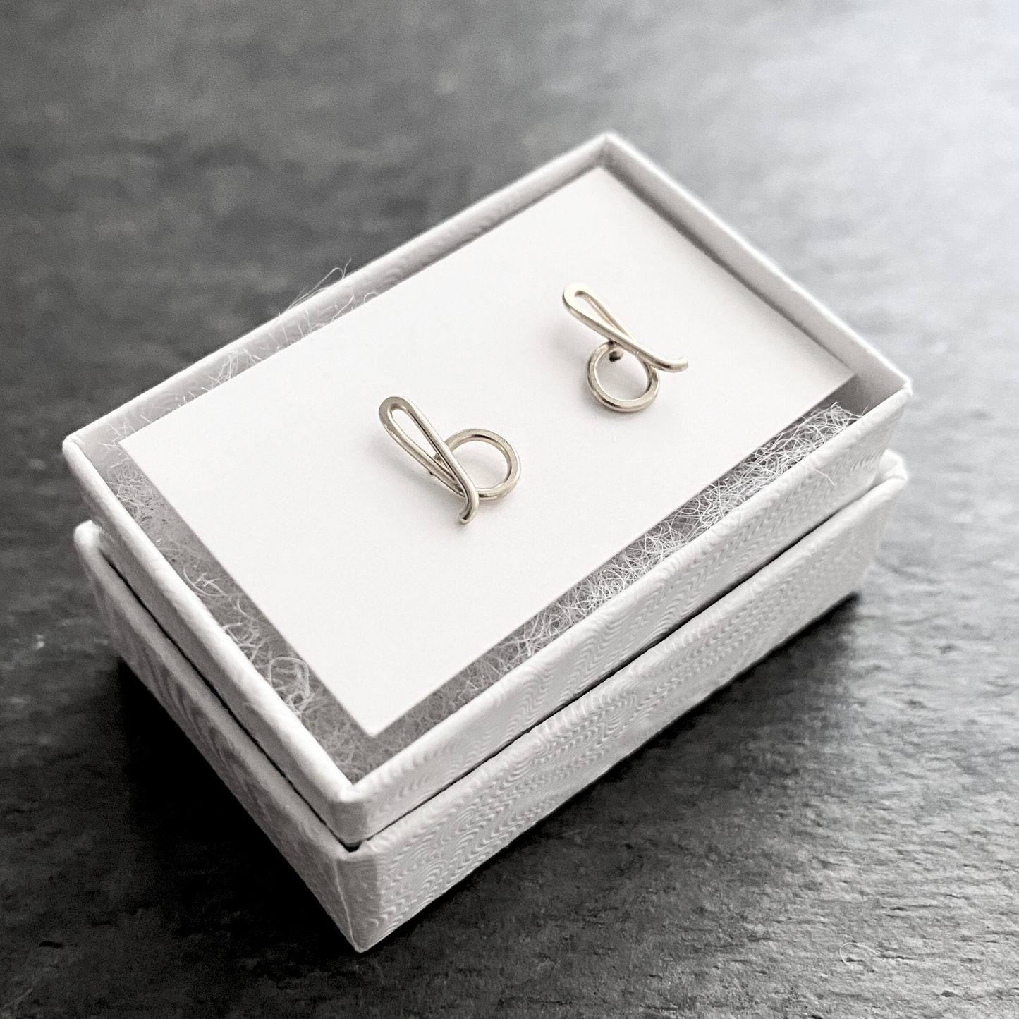 Sterling Silver Initial Stud Earrings: Dainty Script Letter Posts