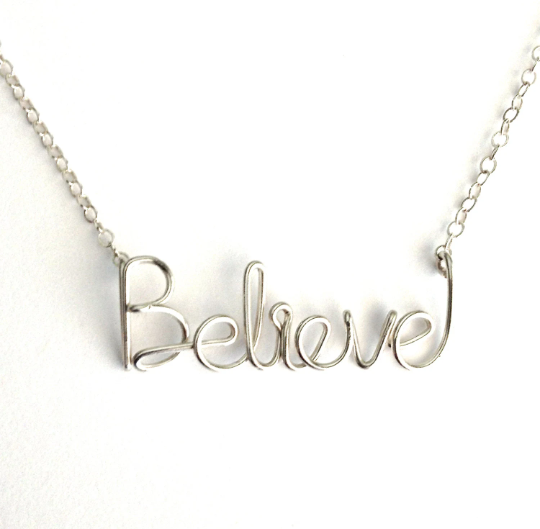 Believe Necklace- Sterling Silver Faith Jewelry