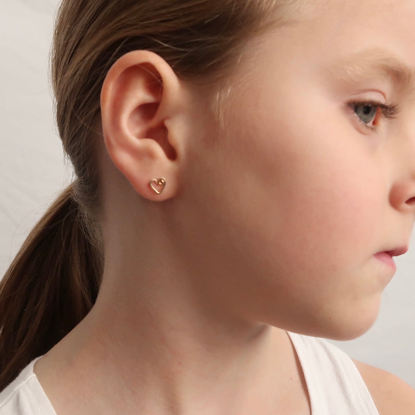 Mother Daughter Gold Heart Stud Earrings Set. Mommy and Me Gift Set.