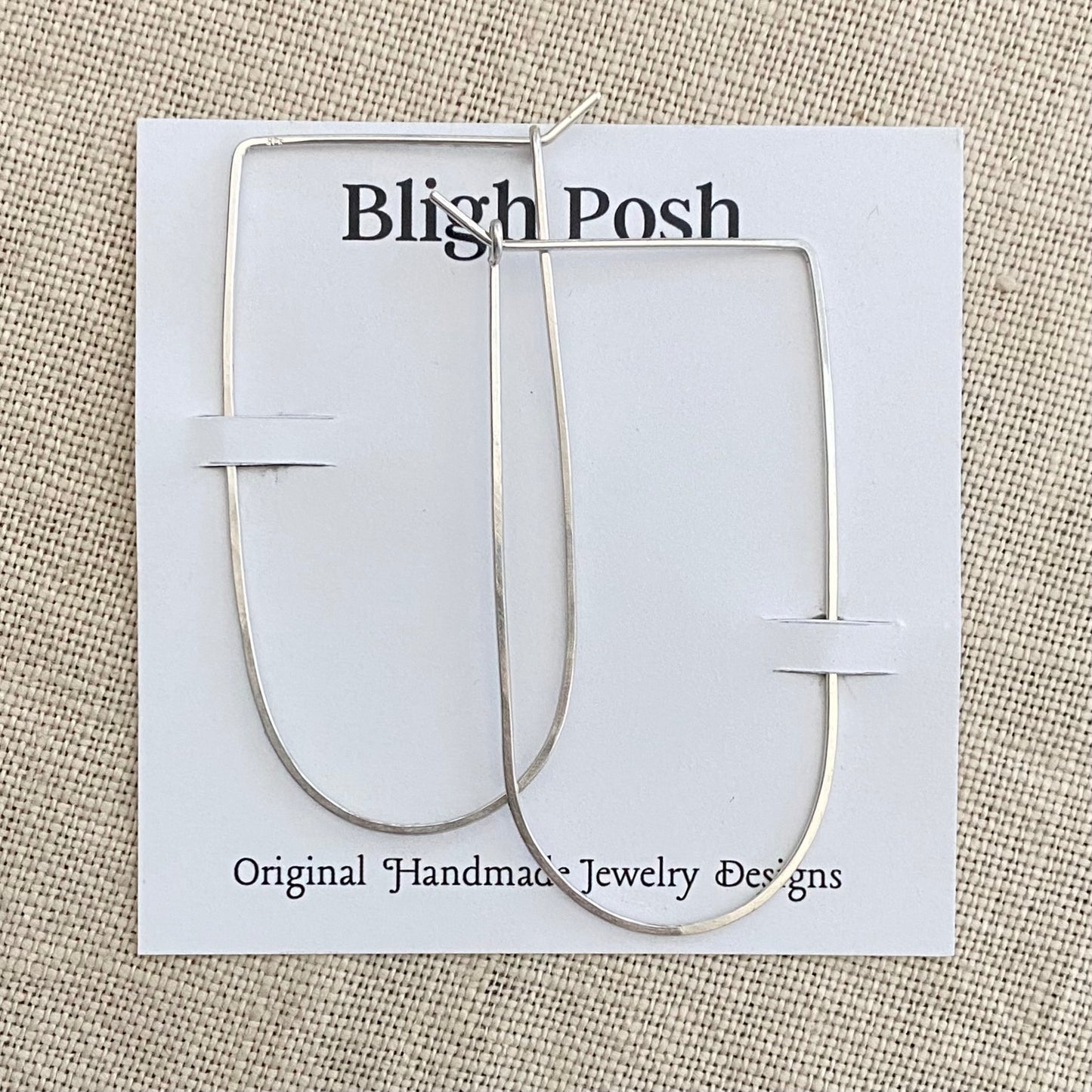 Hammered Sterling Silver Horseshoe Hoop Earrings - 2.5 Inch