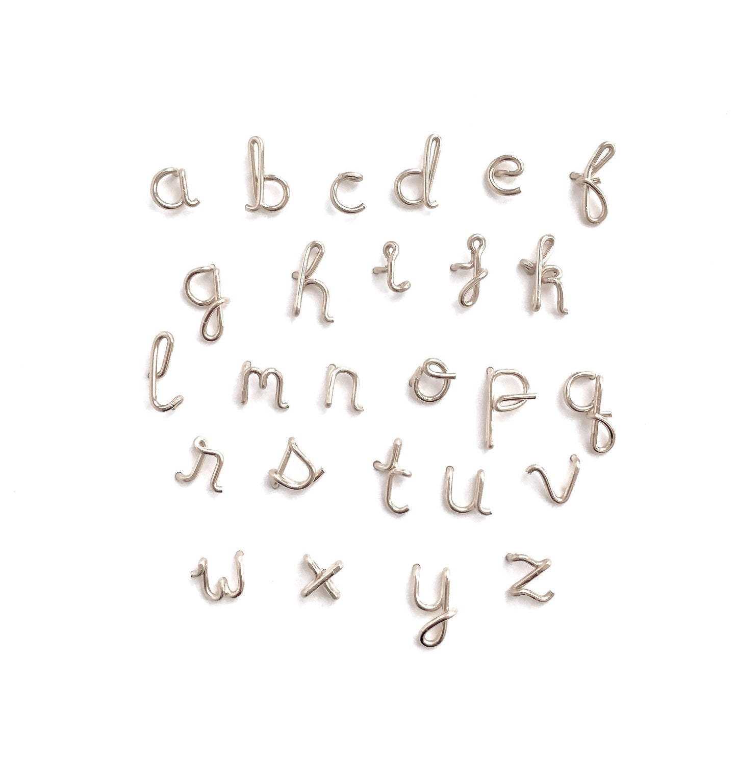 Sterling Silver Initial Stud Earrings: Dainty Script Letter Posts