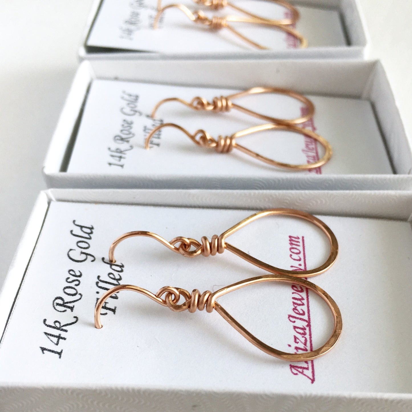 Small Teardrop Hoop Earrings. Hammered Tear Drop Hoops. Small Rose Gold, Silver, Yellow Gold Shiny Dangle Drop Earrings