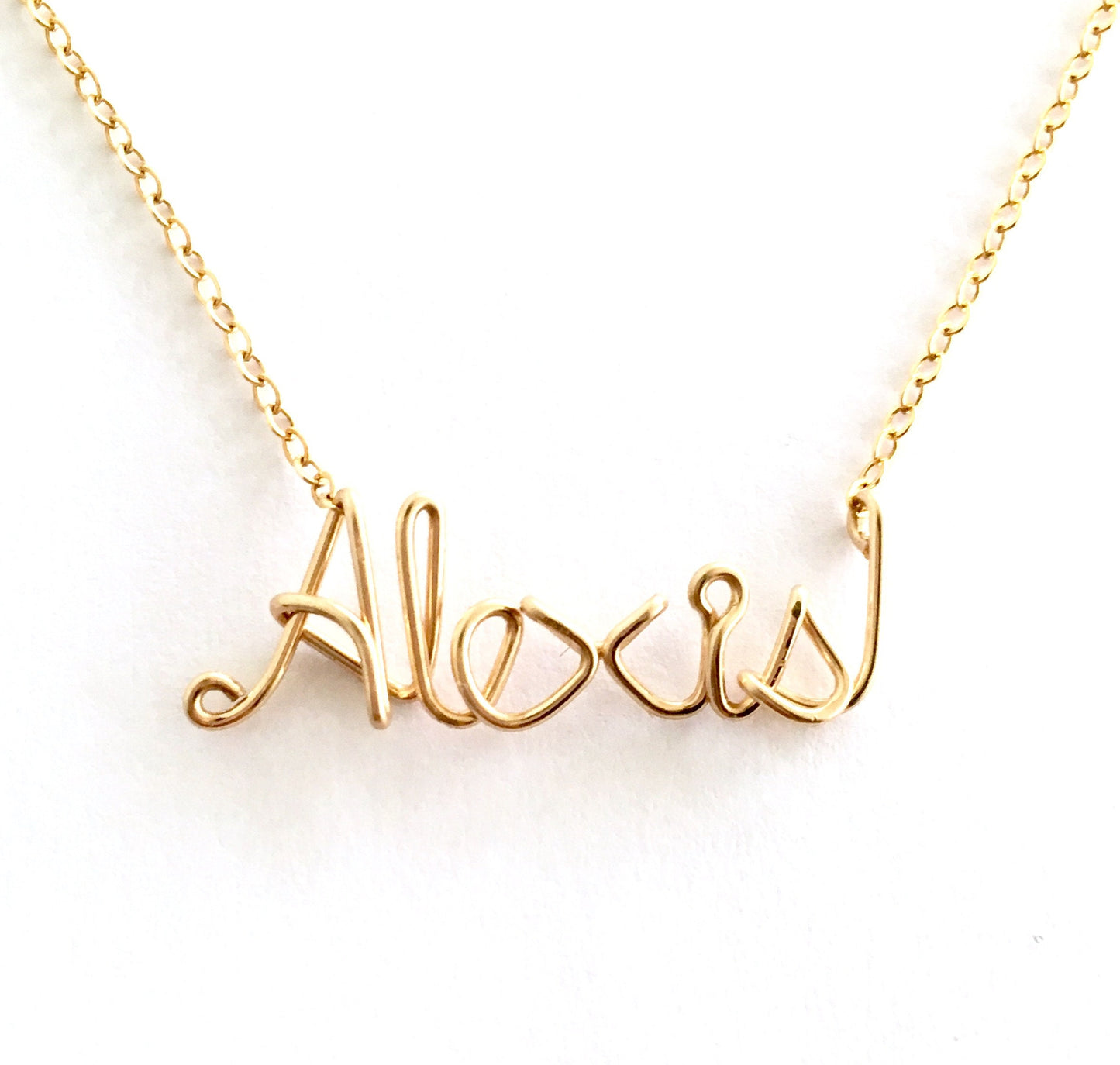 Personalized 14k Gold Name Necklace: Custom Script Chain