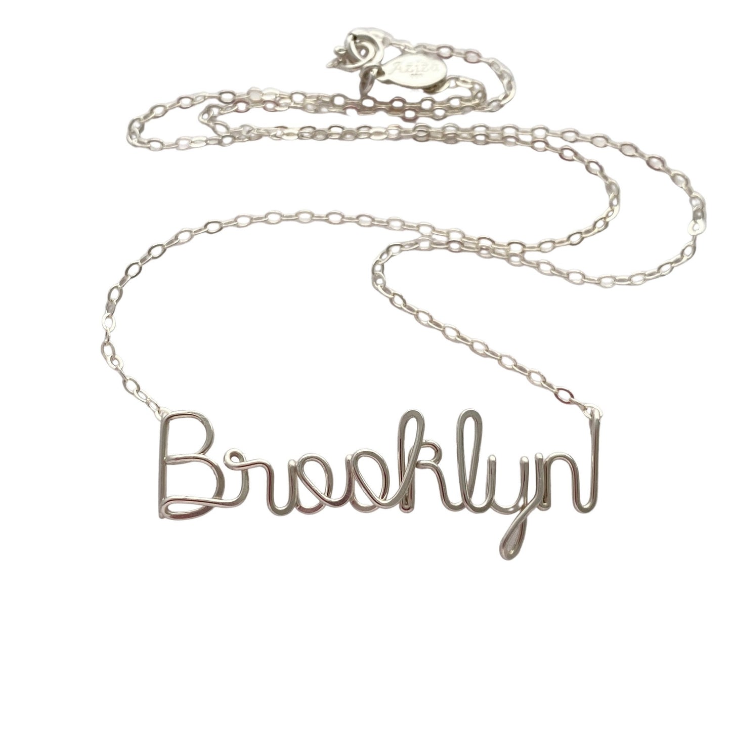 Brooklyn Sterling Silver Necklace. Urban Chic NYC Necklace.