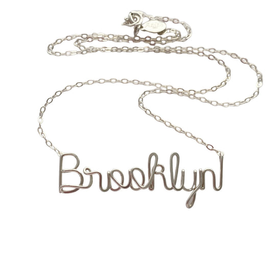 Brooklyn Sterling Silver Necklace. Urban Chic NYC Necklace.