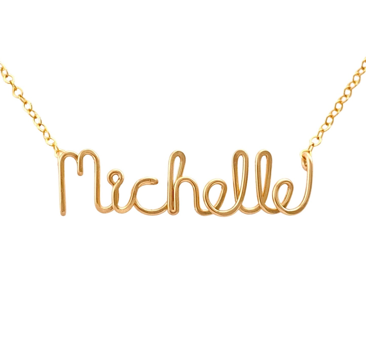 Personalized 14k Gold Name Necklace: Custom Script Chain