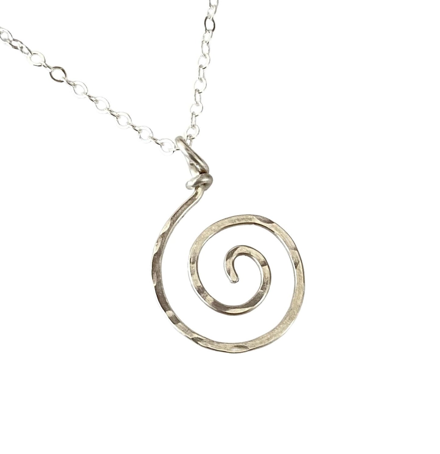 Sterling Silver Spiral Pendant. Sun Swirl Necklace. Chakras Spiritual Necklace.