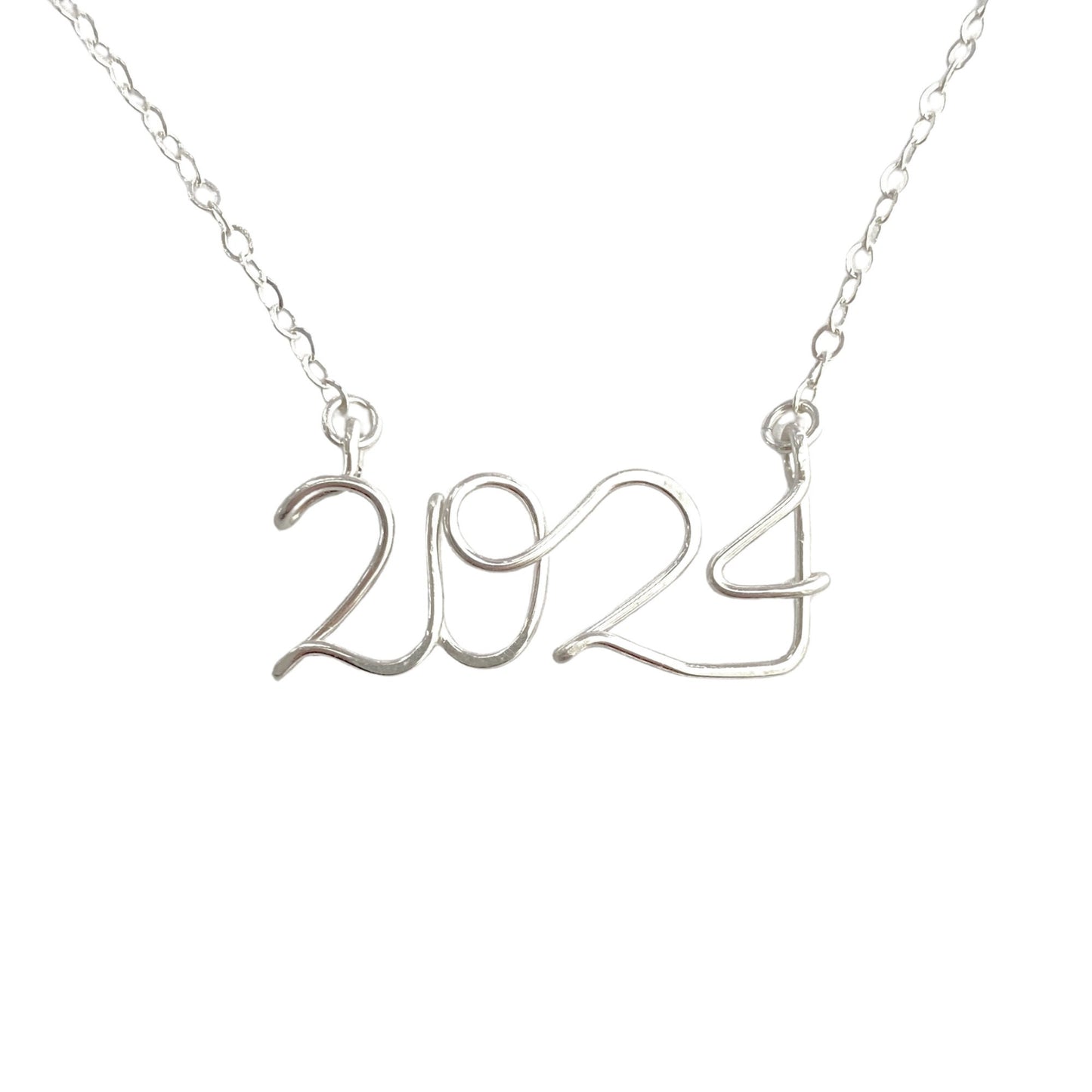 Custom 4 Angel Numbers Numerology Necklace. Class of 2024 Graduation Necklace. Sterling Silver.