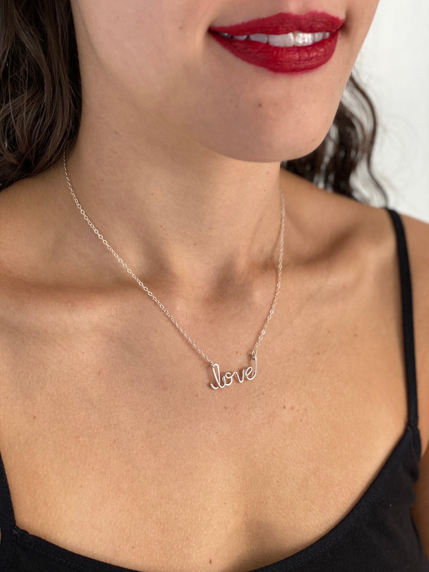 Personalized Sterling Silver Name Necklace: Custom Lowercase Script