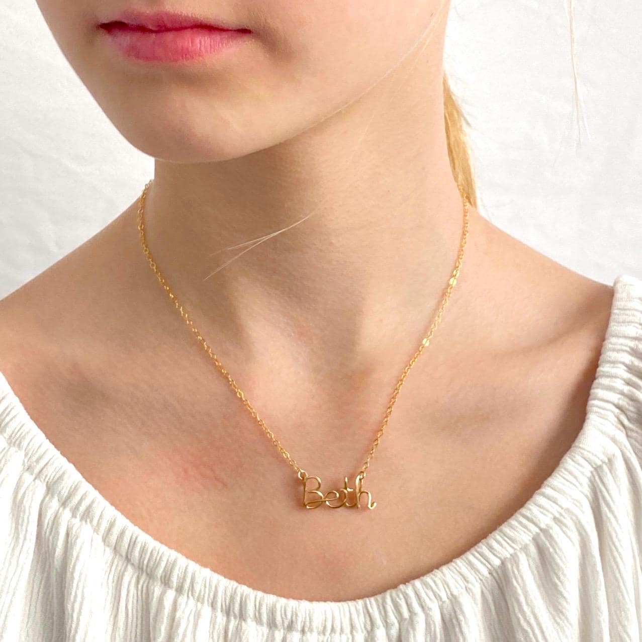 14k Solid Gold Childs Custom Personalized Name Necklace