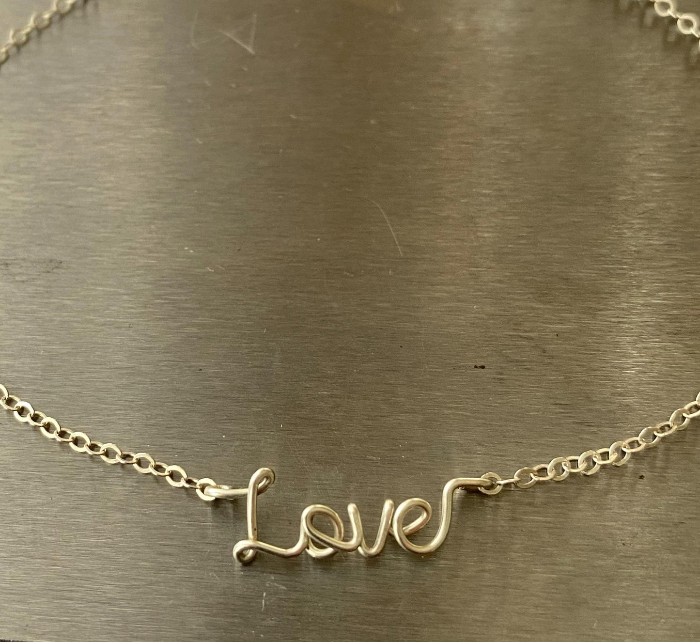 Nickel Free 14k White Gold Love Anklet: Delicate Tiny Word Charm Bracelet