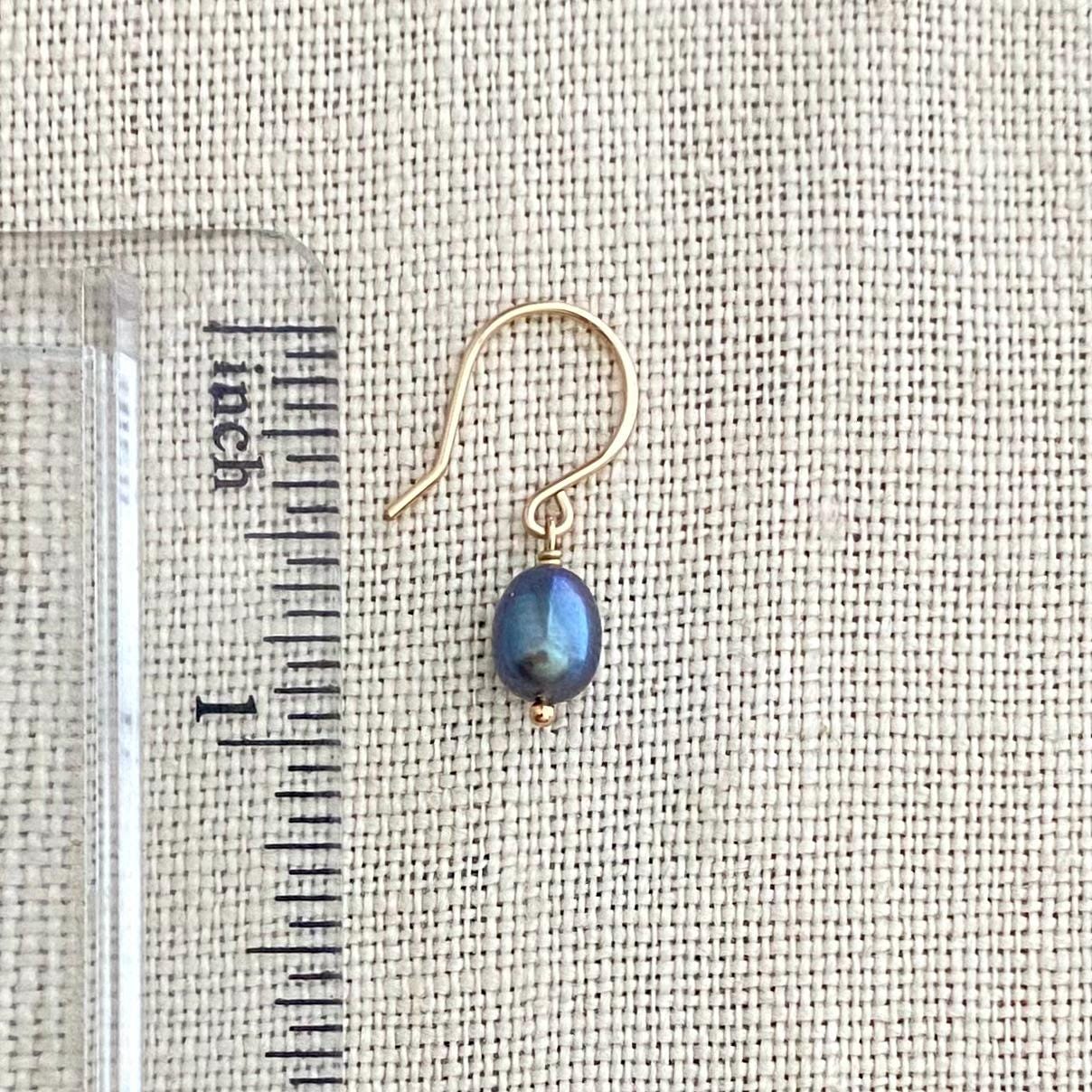 Peacock Pearl Earrings: 14k Gold Filled Minimalist Freshwater Pearls