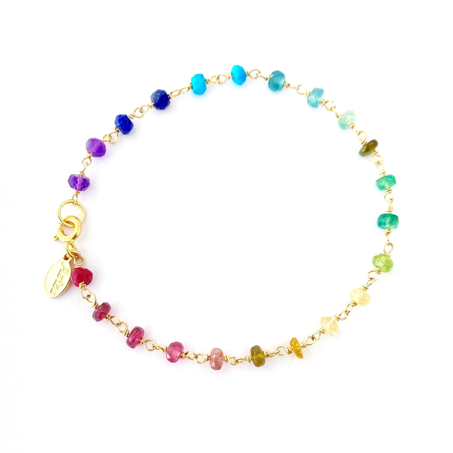 Rainbow Gemstone Bracelet: Delicate 14k Gold Filled Jewelry