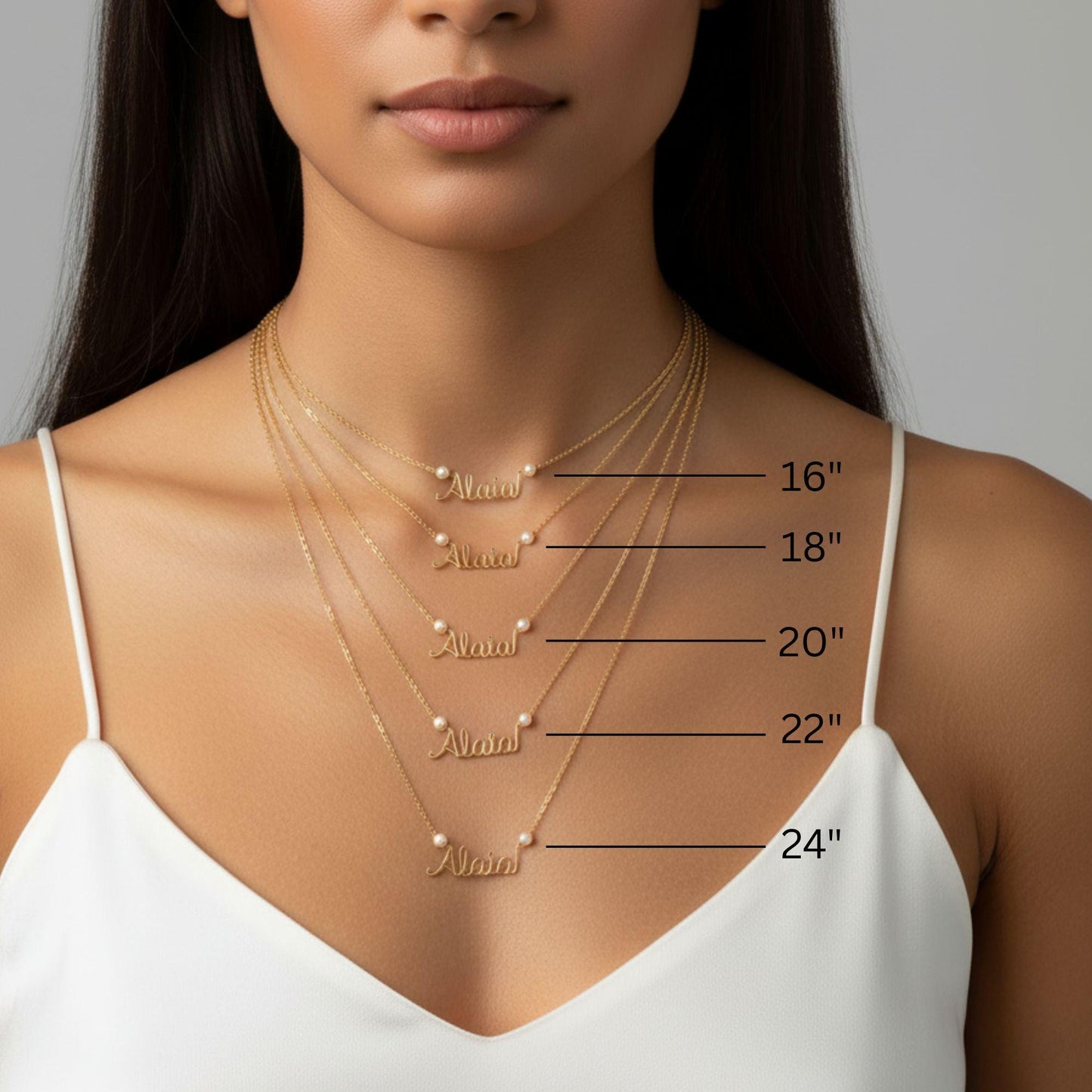 Personalized Pearl Name Necklace: Sterling Silver Chain Freshwater Pearl Jewelry