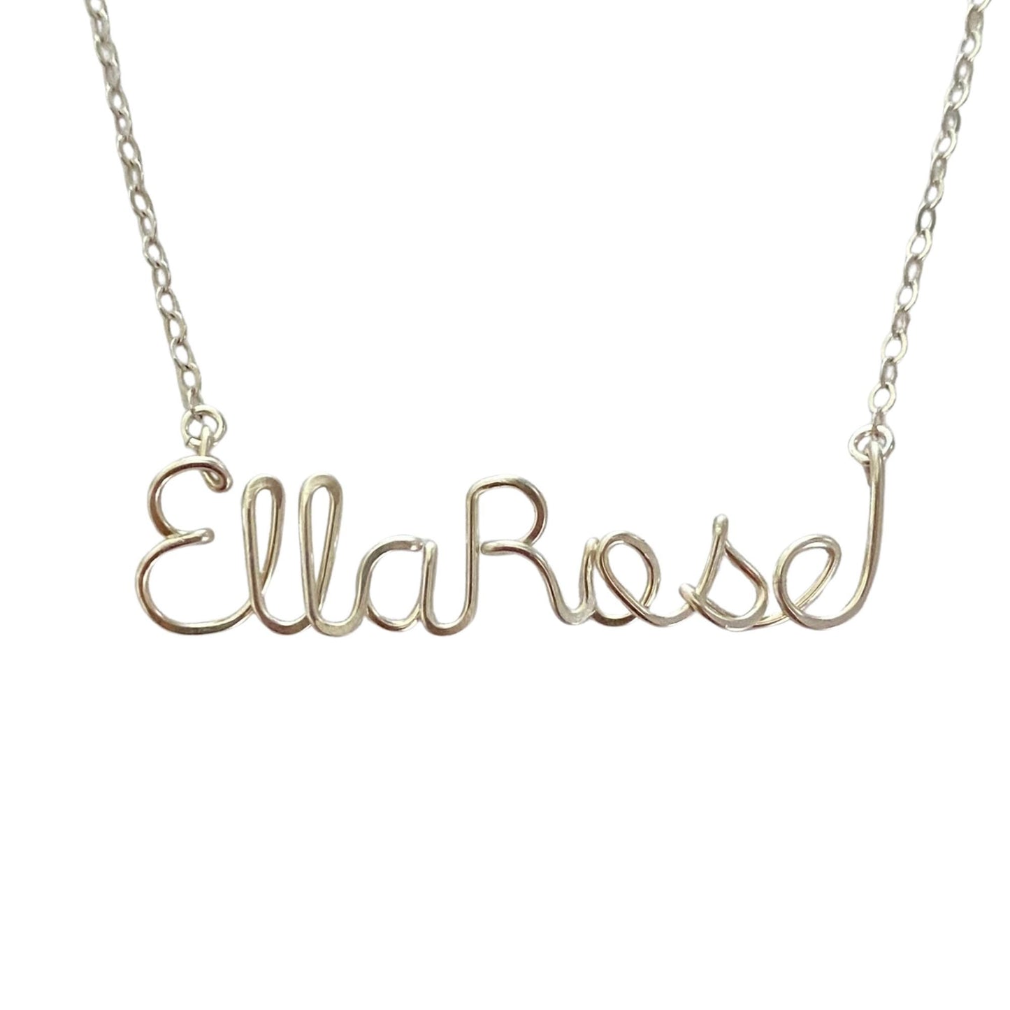 Sterling Silver Script Name Necklace: Personalized Wire Jewelry