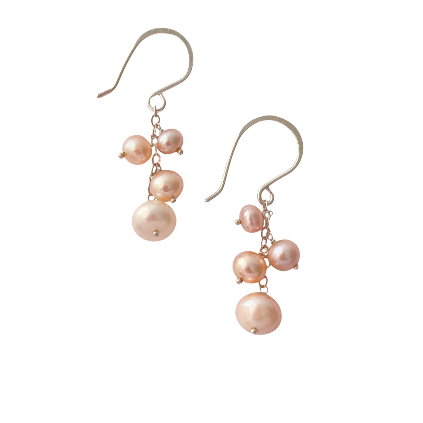 Freshwater Pearl Drop Earrings: Off white pearls, sterling silver or 14k gold filled