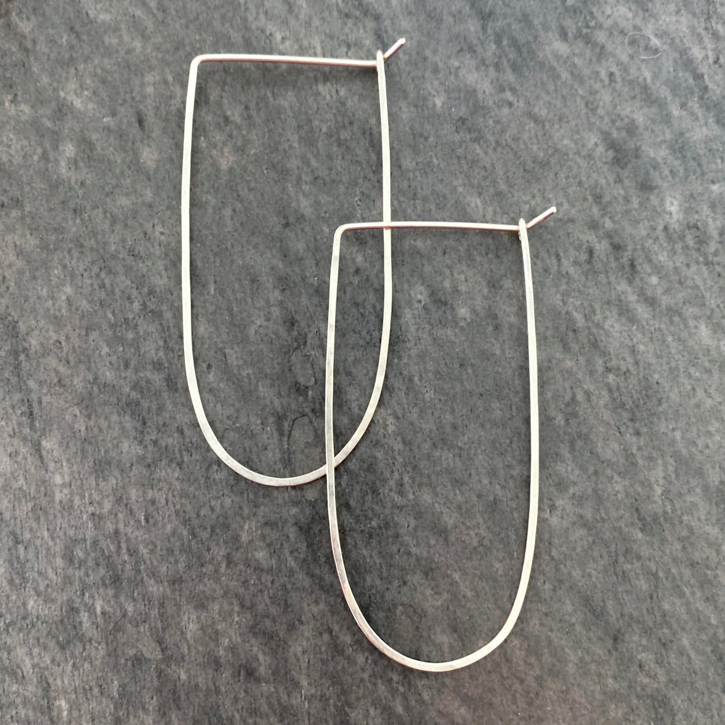Geometric Sterling Silver Hammered Hoops: Minimalist Lightweight Earrings