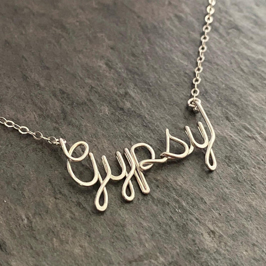 Script Sterling Silver "Gypsy" Necklace