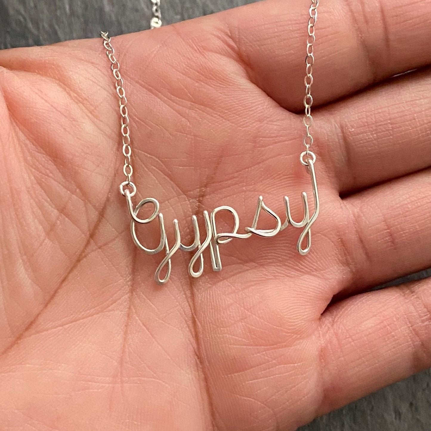 Script Sterling Silver "Gypsy" Necklace