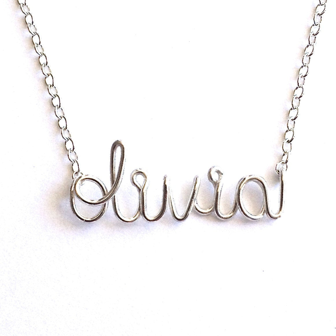 Personalized Sterling Silver Name Necklace: Custom Lowercase Script