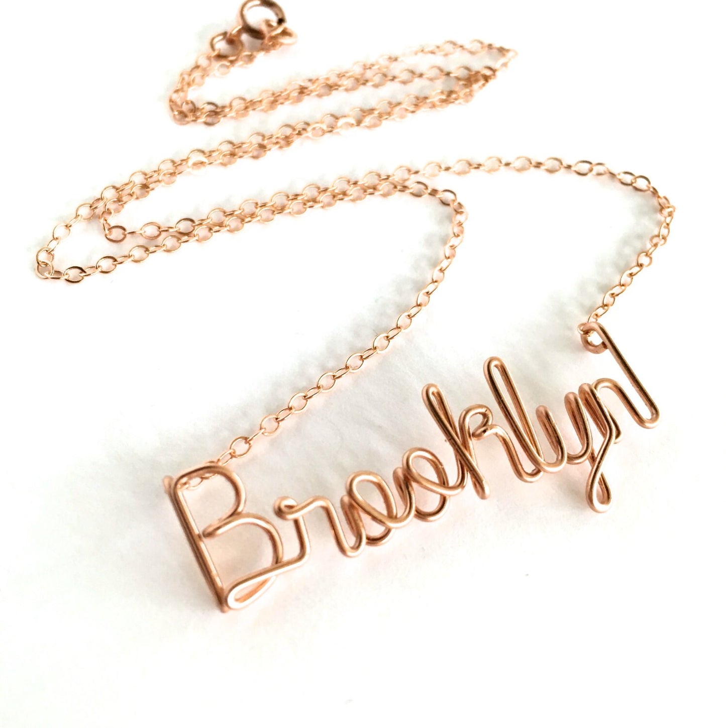 Rose Gold Brooklyn Name Necklace.