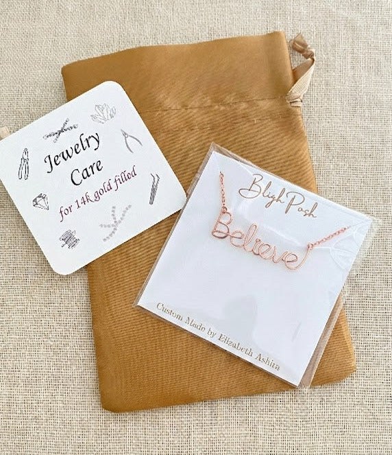 Rose Gold Filled Believe Necklace - Faith Religious Jewelry