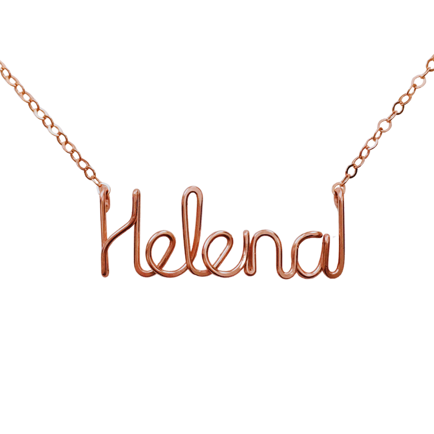 Child 14k Rose Gold Name Necklace for Girls.
