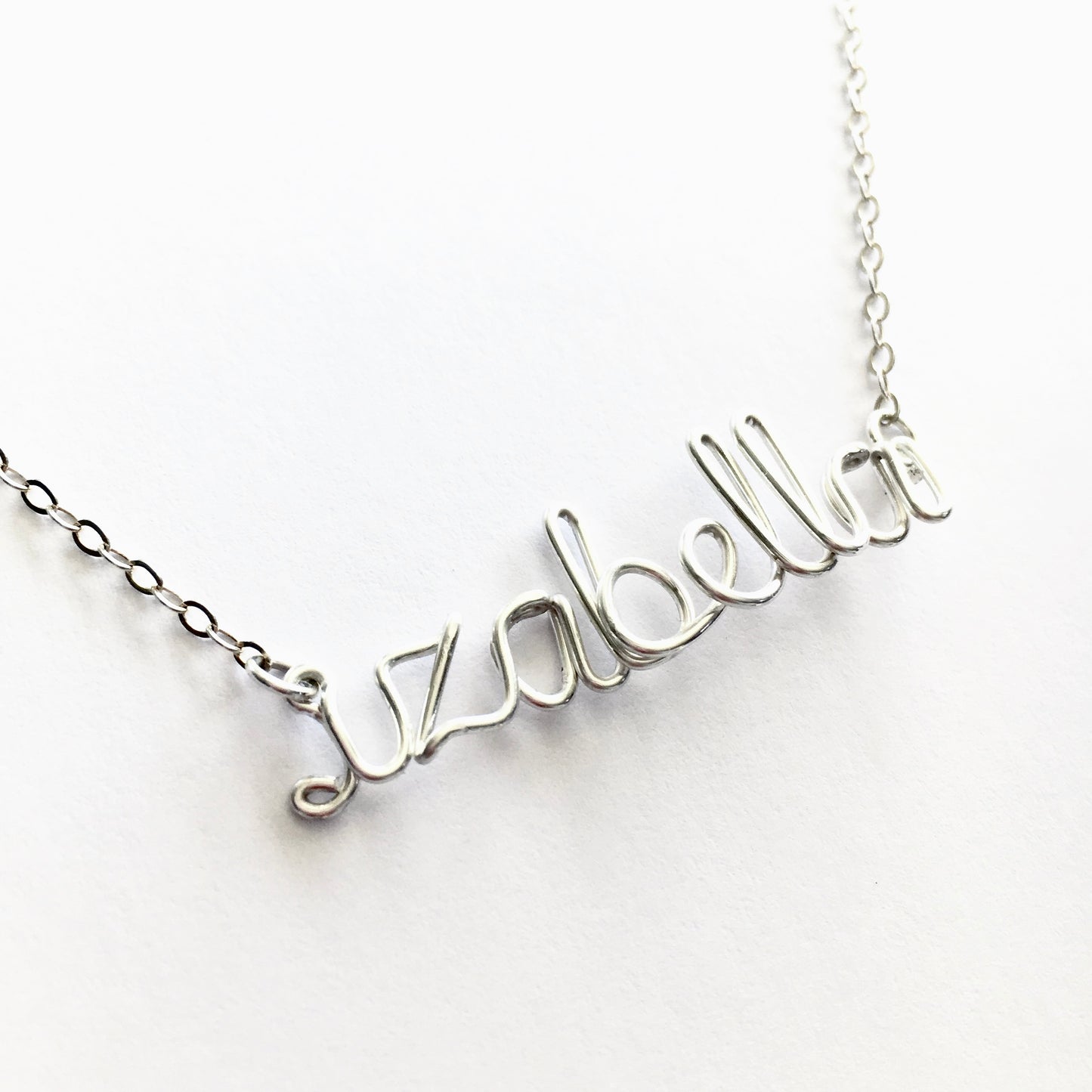 Personalized Sterling Silver Name Necklace: Custom Lowercase Script