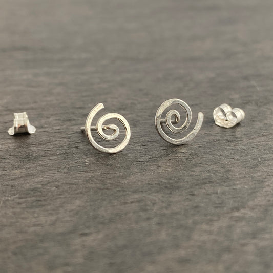 Sterling Silver Spiral Stud Earrings